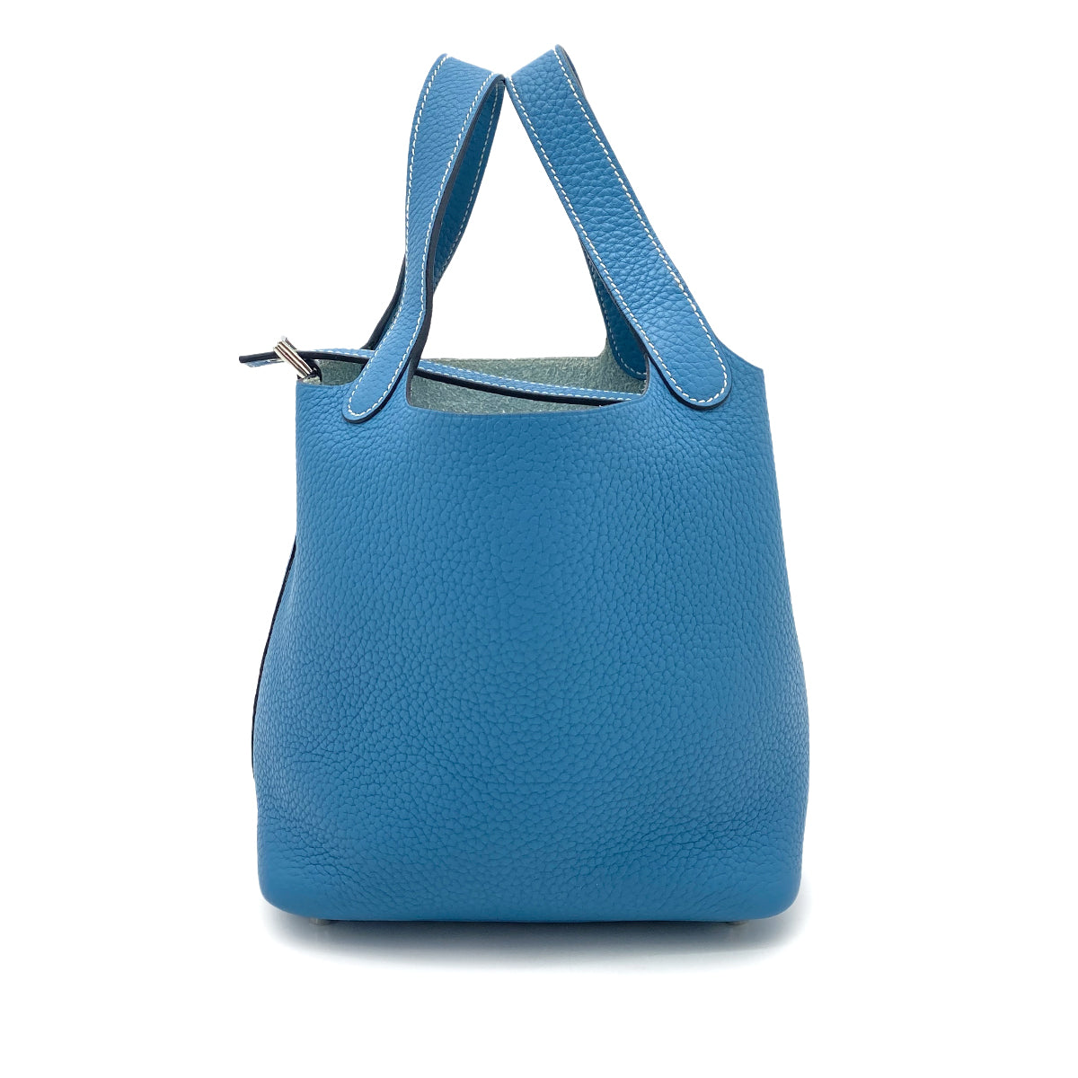HERMES PICOTIN LOCK PM BLUE JEAN TAURILLON CLEMENCE HAND BAG T 90258800