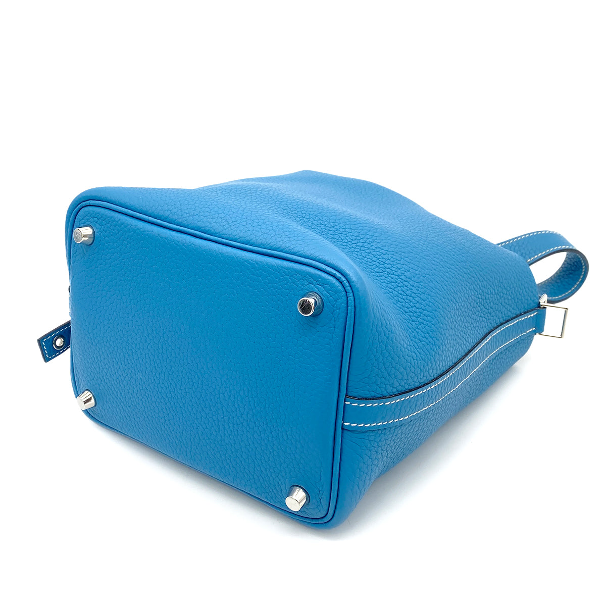 HERMES PICOTIN LOCK PM BLUE JEAN TAURILLON CLEMENCE HAND BAG T 90258800