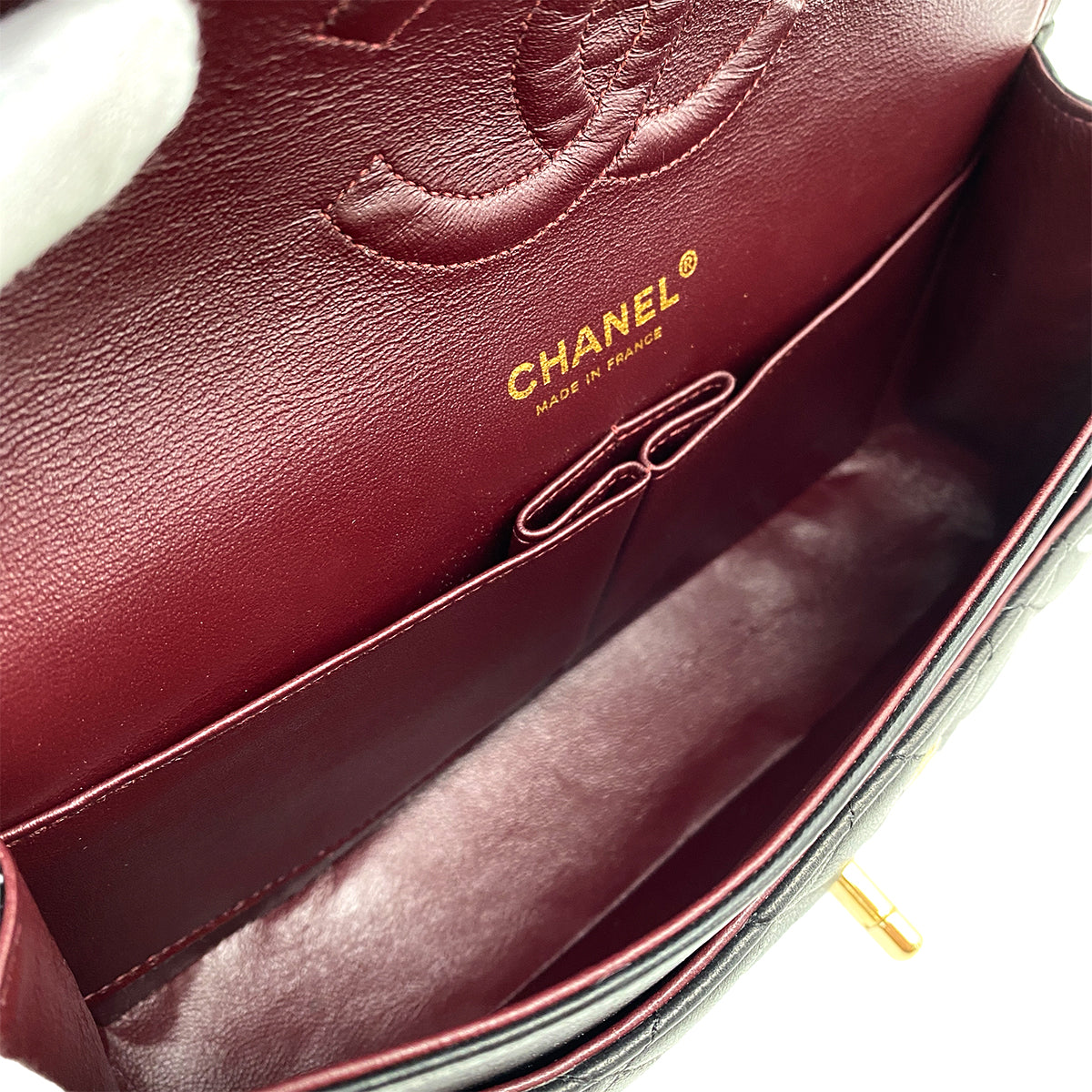 CHANEL VINTAGE CLASSIC FLAP MEDIUM CHAIN SHOULDER BAG BLACK LAMB SKIN 90258814