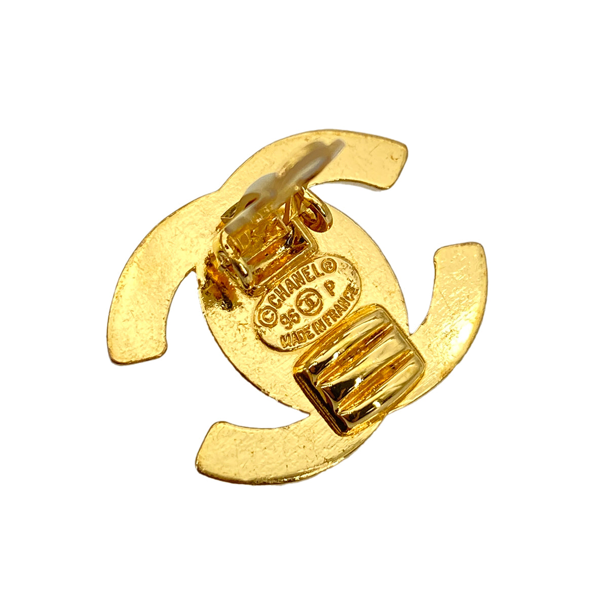 CHANEL VINTAGE EARRINGS TURN LOCK ACCESSORY 96P 90258834