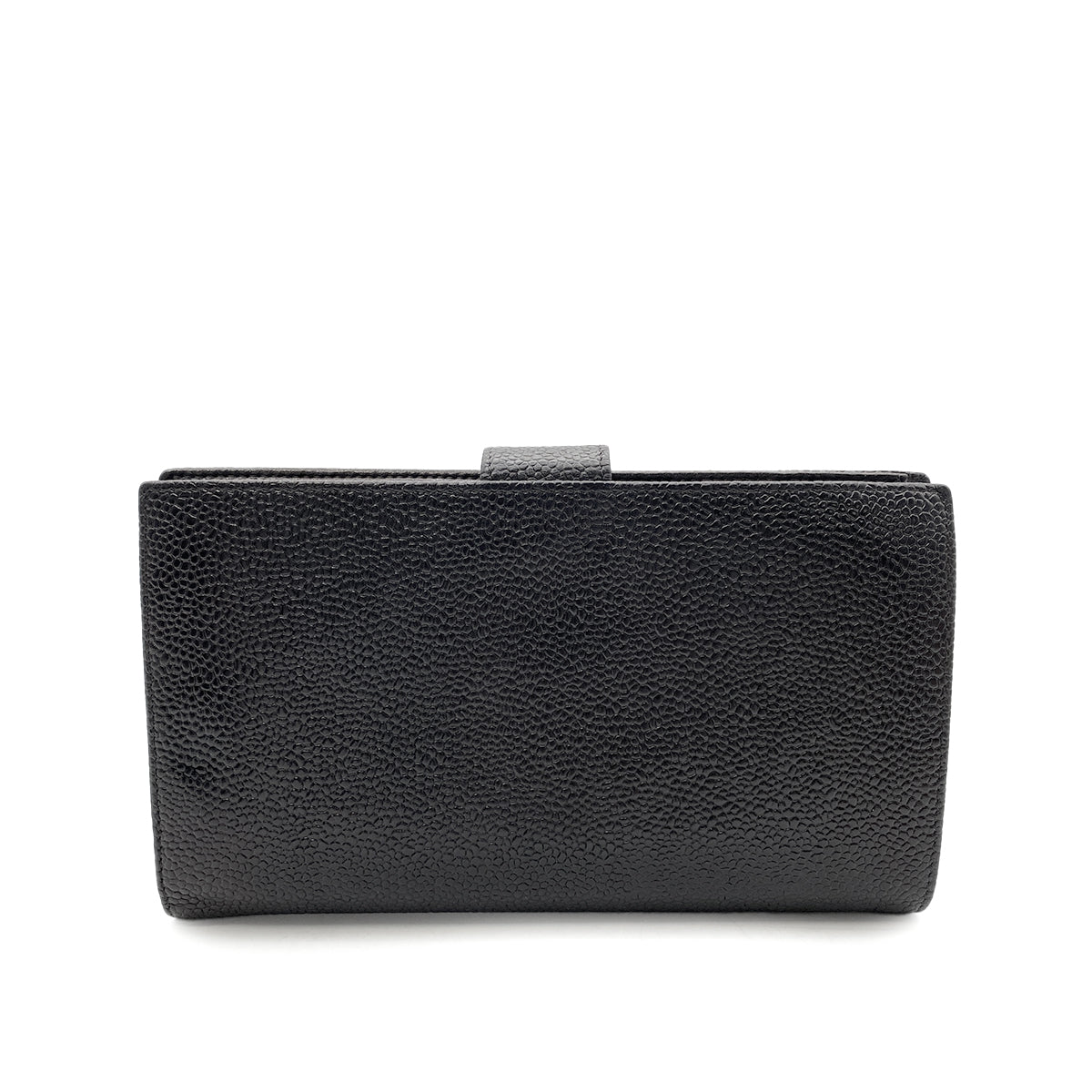 CHANEL VINTAGE BIFOLD LONG WALLET BLACK CAVIAR SKIN 90258840