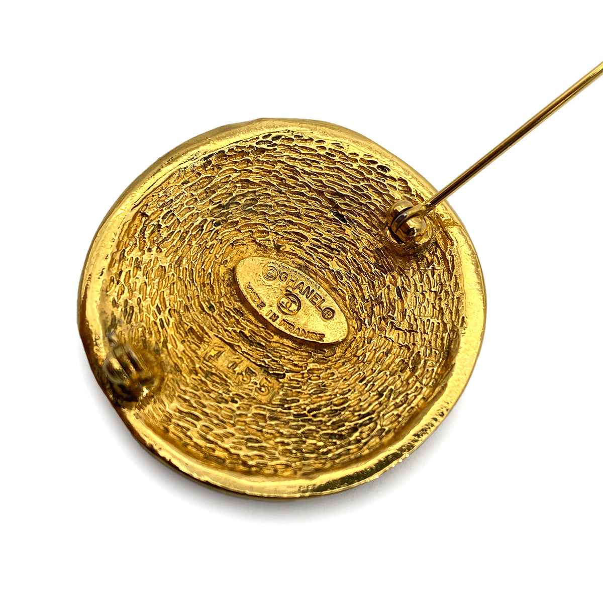 CHANEL VINTAGE 31 RUE CAMBON BROOCH GOLD ROUND ACCESSORY 90258849