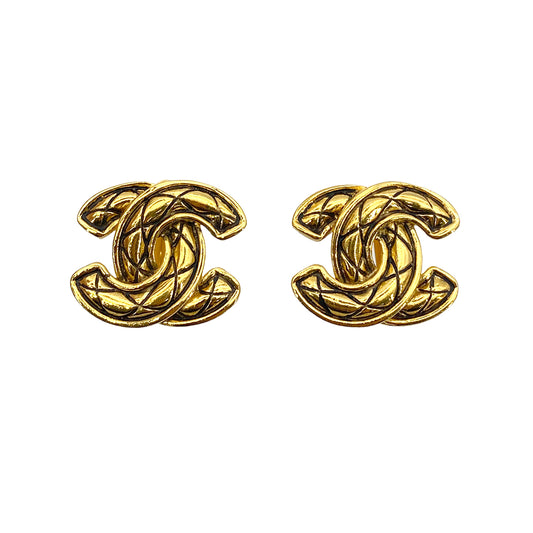 CHANEL VINTAGE EARRINGS COCOMARK MATELASSE ACCESSORY 90258853