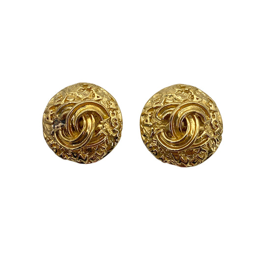 CHANEL VINTAGE EARRINGS COCOMARK ROUND ACCESSORY 95A 90258854