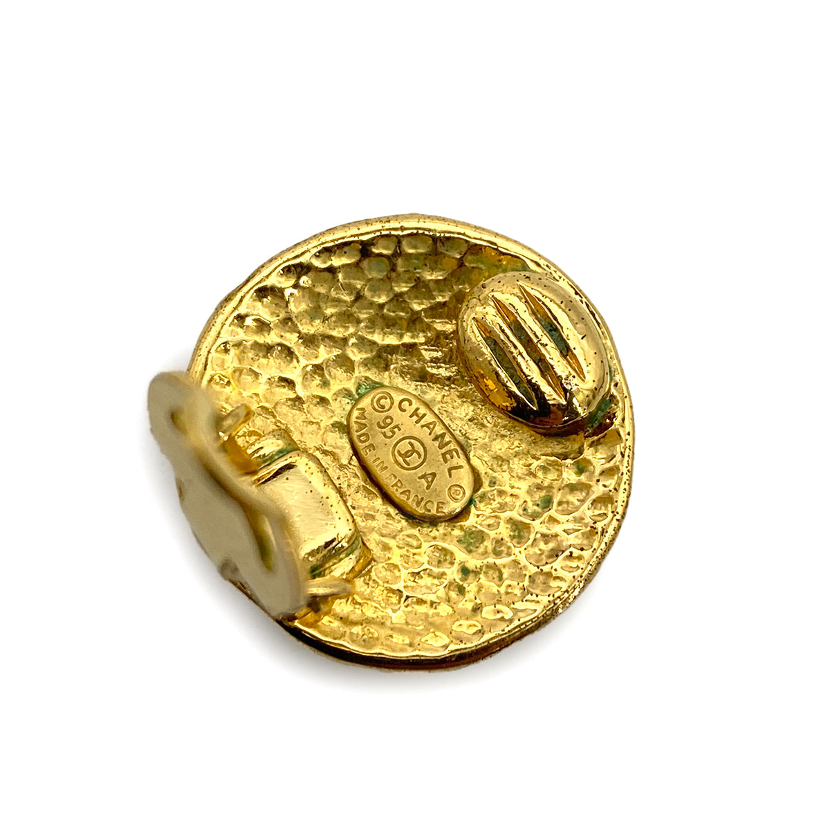 CHANEL VINTAGE EARRINGS COCOMARK ROUND ACCESSORY 95A 90258854