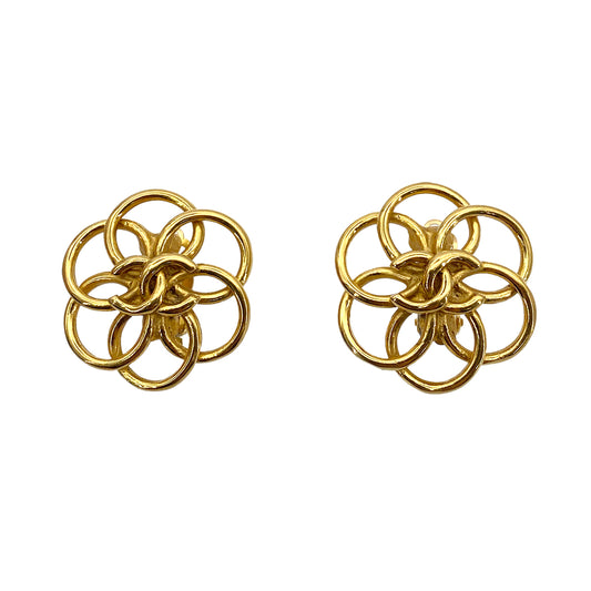 CHANEL VINTAGE EARRINGS FLOWER COCOMARK ACCESSORY 90258857