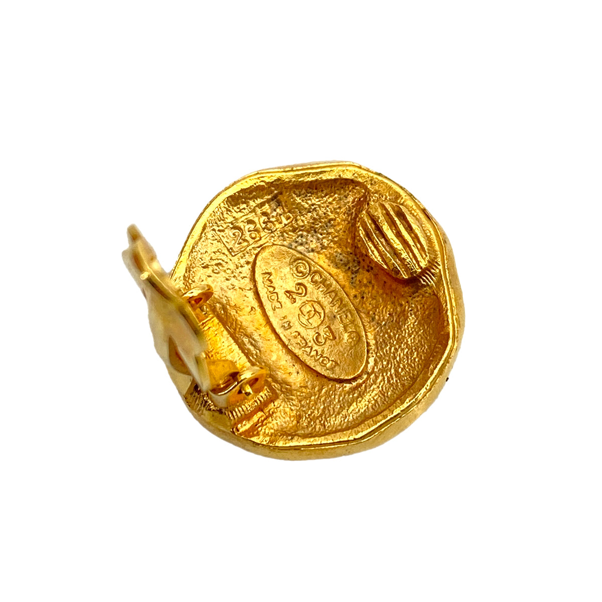 CHANEL VINTAGE EARRINGS LION ROUND ACCESSORY 23 90258862
