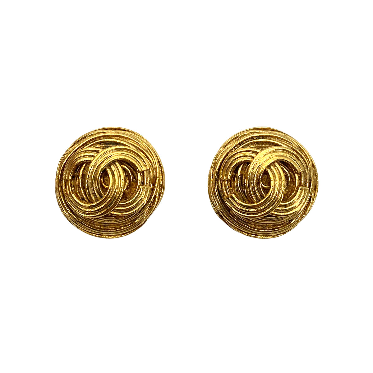 CHANEL VINTAGE EARRINGS COCOMARK ROUND ACCESSORY 94A 90258863