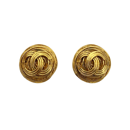 CHANEL VINTAGE EARRINGS COCOMARK ROUND ACCESSORY 94A 90258863