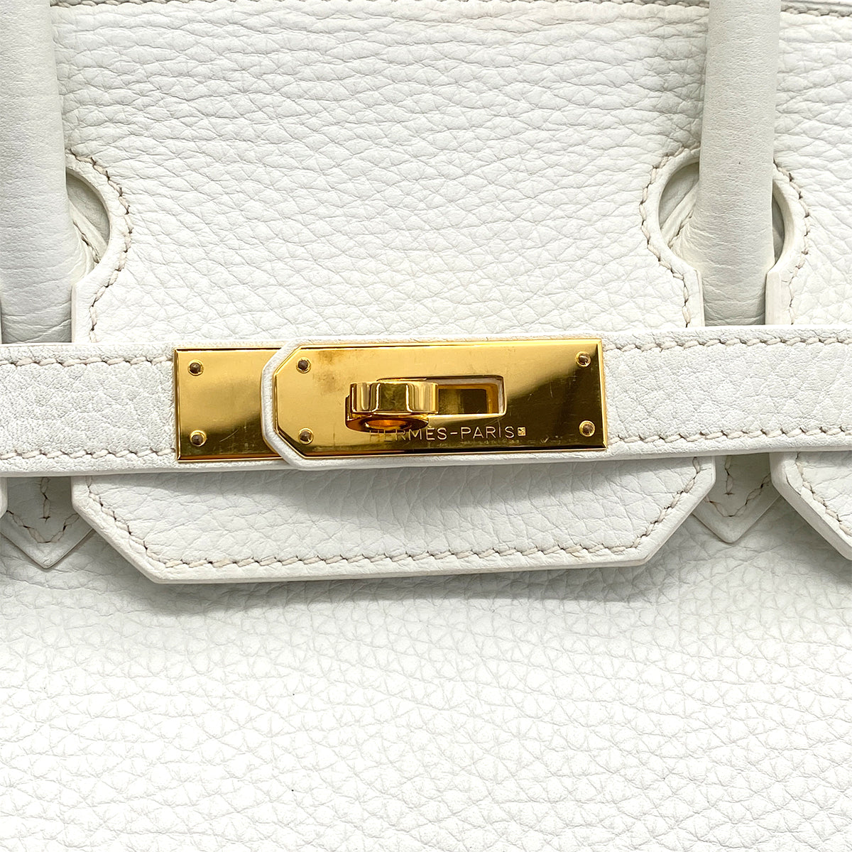HERMES BIRKIN 30  TOGO WHITE HAND BAG 〇O GHW 90258900