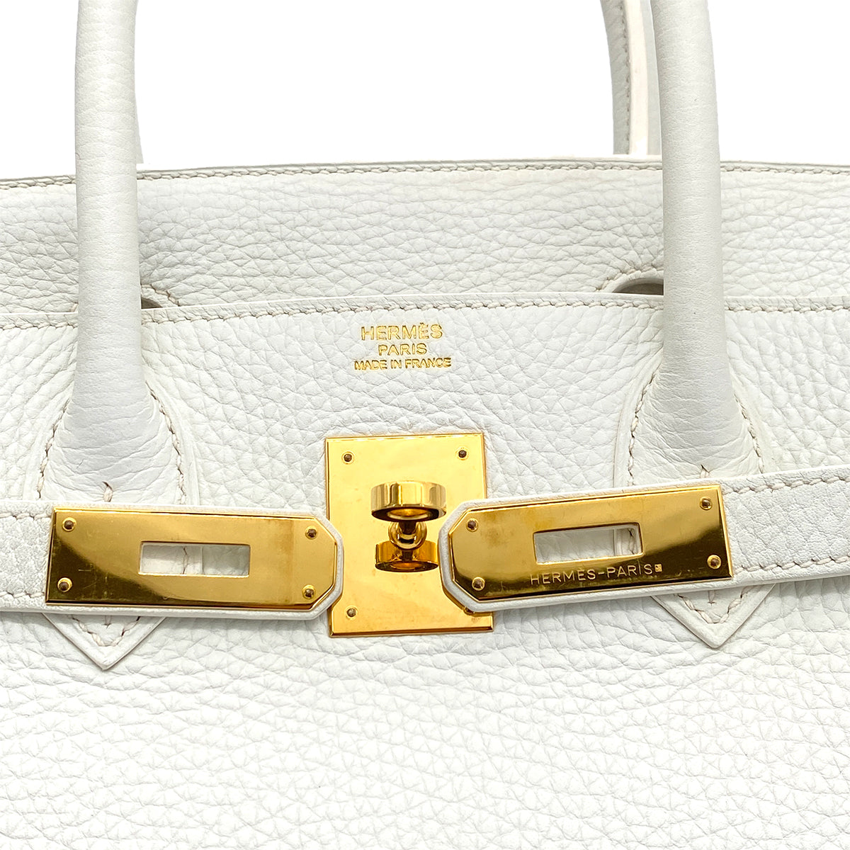 HERMES BIRKIN 30  TOGO WHITE HAND BAG 〇O GHW 90258900