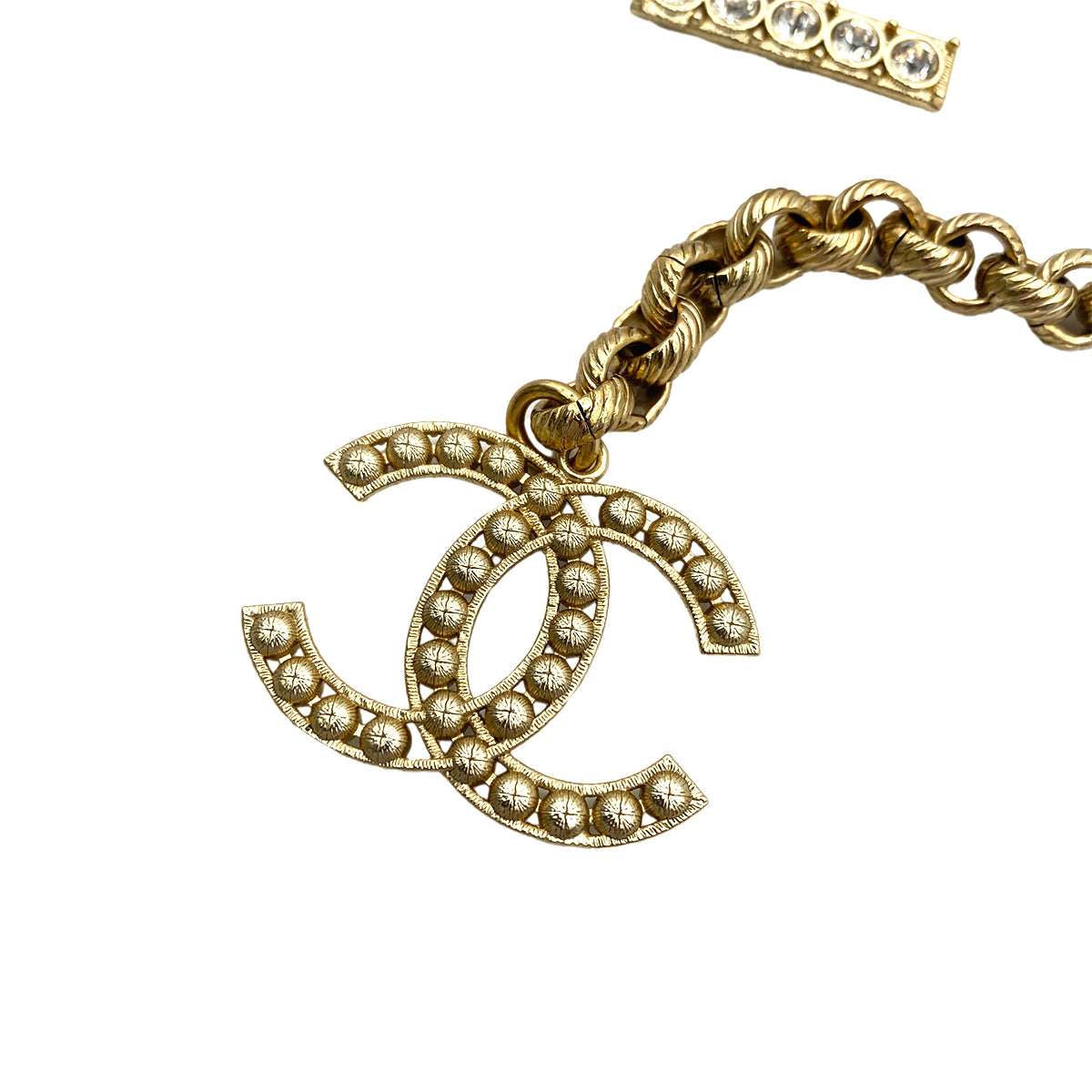 CHANEL LOGO RHINESTONE  CHAIN BELT B19A 90258940