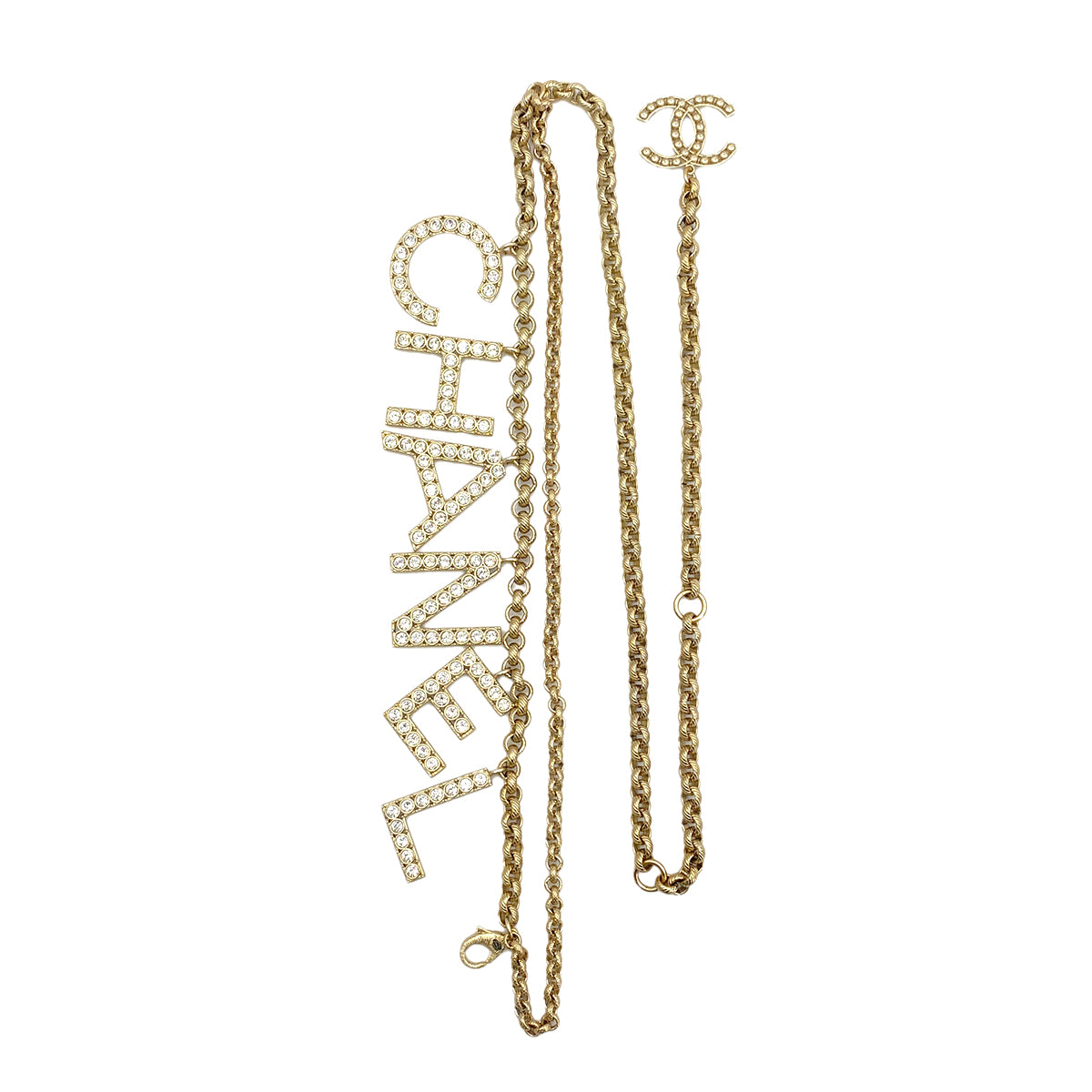 CHANEL LOGO RHINESTONE  CHAIN BELT B19A 90258940