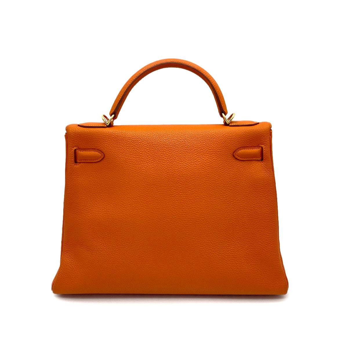 HERMES KELLY 32 RETOURNE ORANGE TOGO HAND SHOULDER BAG □E GHW 90259117