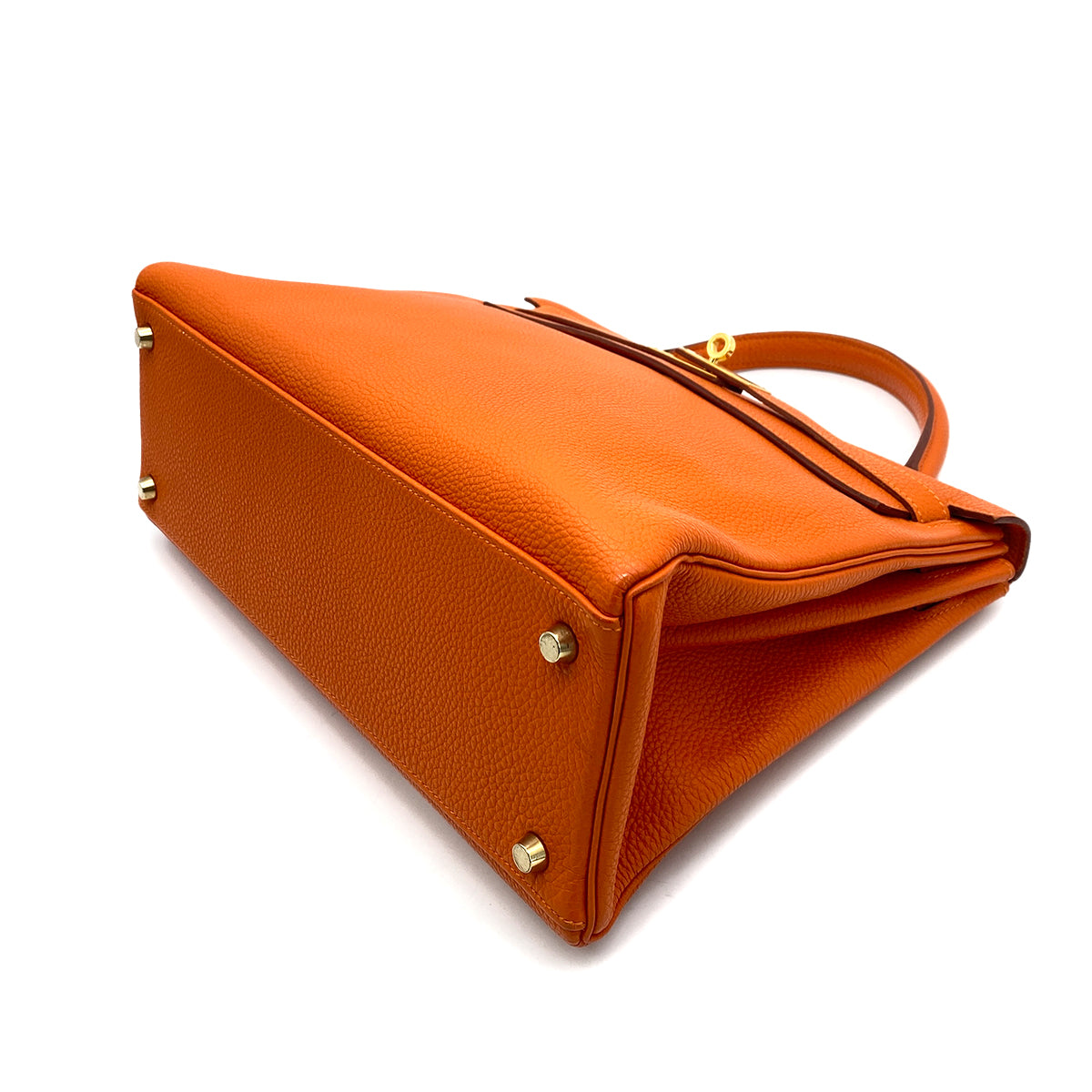 HERMES KELLY 32 RETOURNE ORANGE TOGO HAND SHOULDER BAG □E GHW 90259117