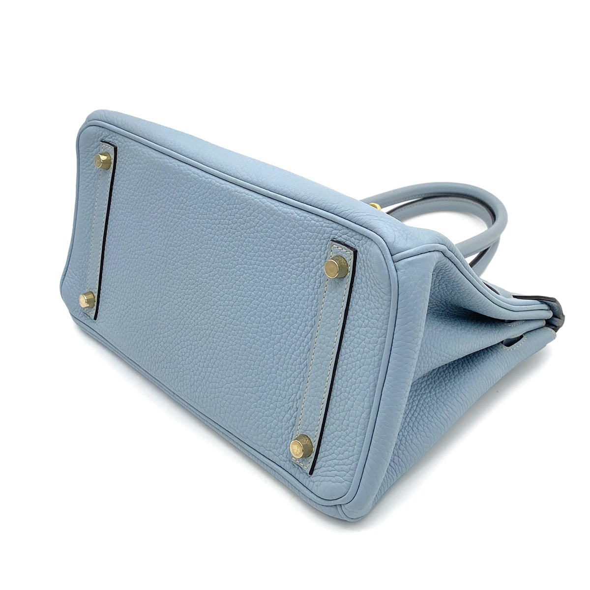 HERMES BIRKIN 30 BLUE LIN TAURILLON CLEMENCE HAND BAG □P GHW 90259118