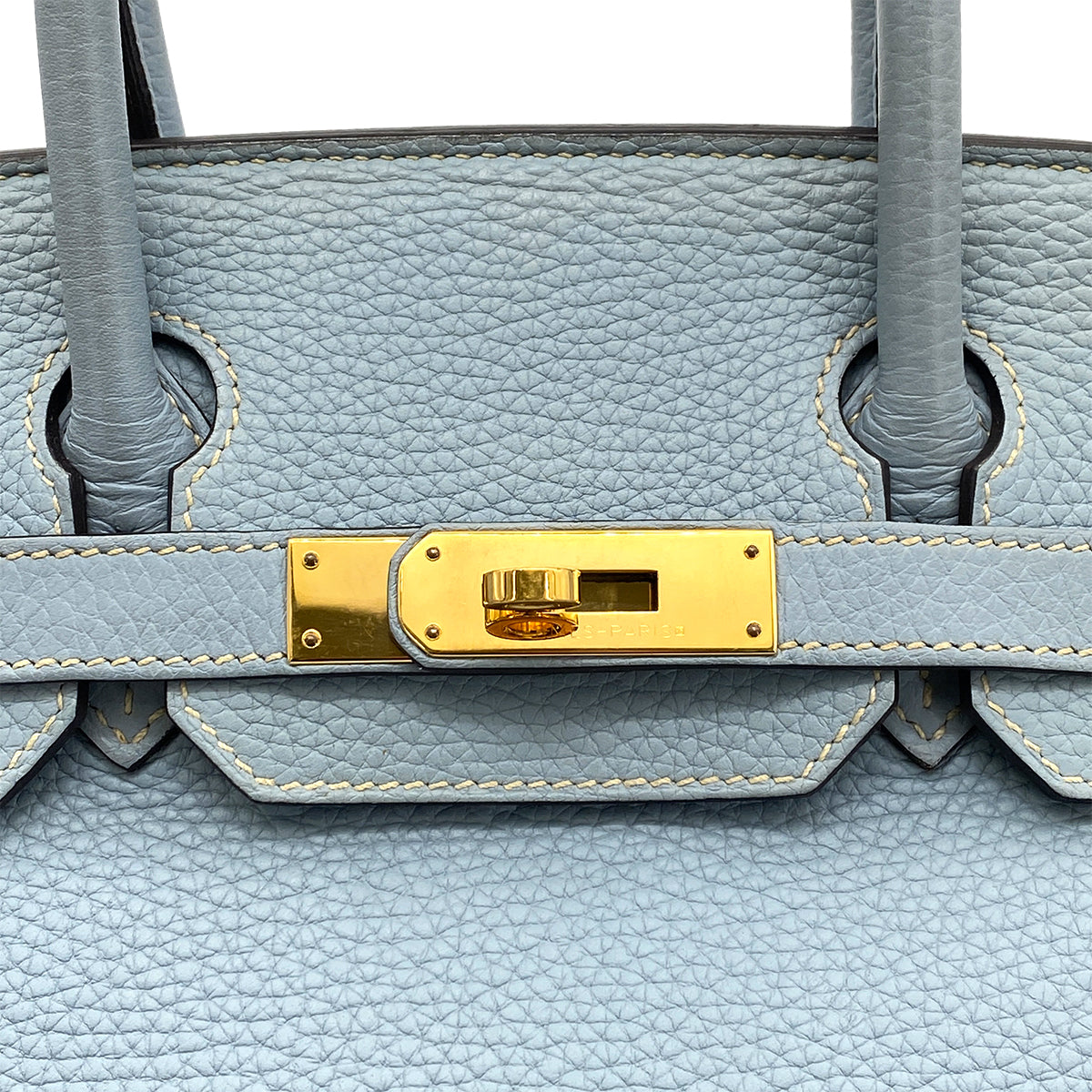 HERMES BIRKIN 30 BLUE LIN TAURILLON CLEMENCE HAND BAG □P GHW 90259118