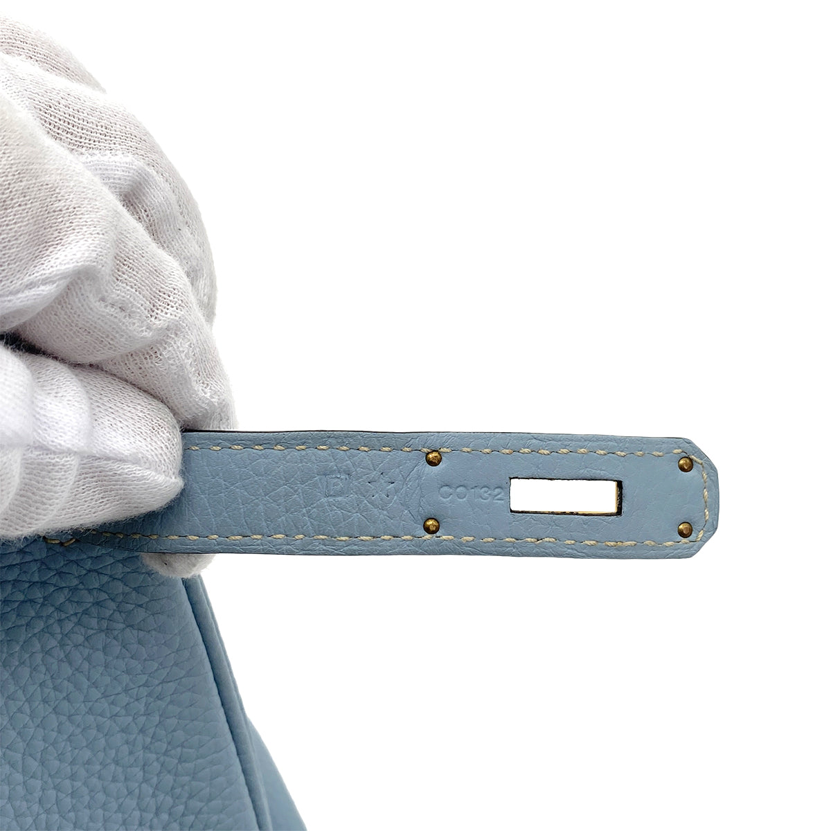 HERMES BIRKIN 30 BLUE LIN TAURILLON CLEMENCE HAND BAG □P GHW 90259118