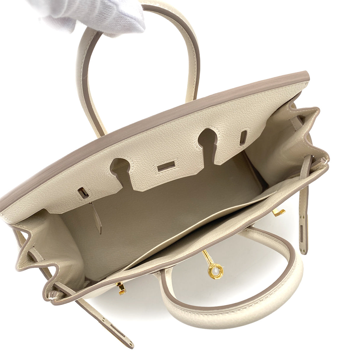 HERMES BIRKIN 25 CRAIE TAURILLON NOVILLO HAND BAG B GHW 90259122