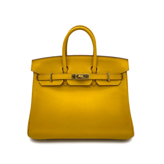 HERMES BIRKIN 25 JAUNE AMBRE SWIFT HAND BAG C GHW 90259134