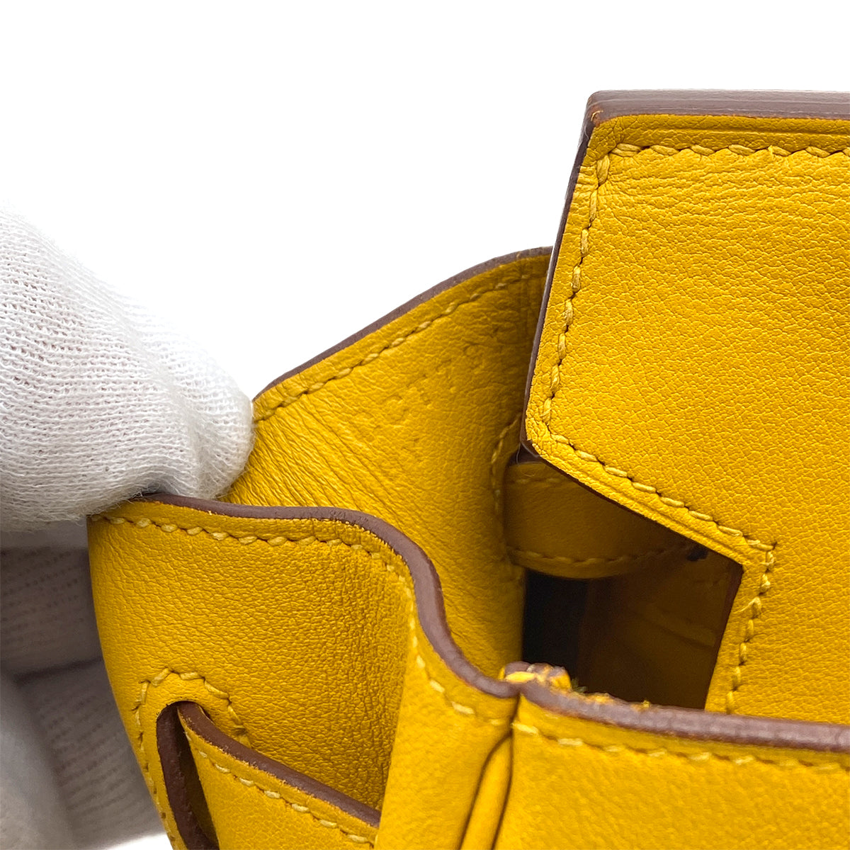 HERMES BIRKIN 25 JAUNE AMBRE SWIFT HAND BAG C GHW 90259134