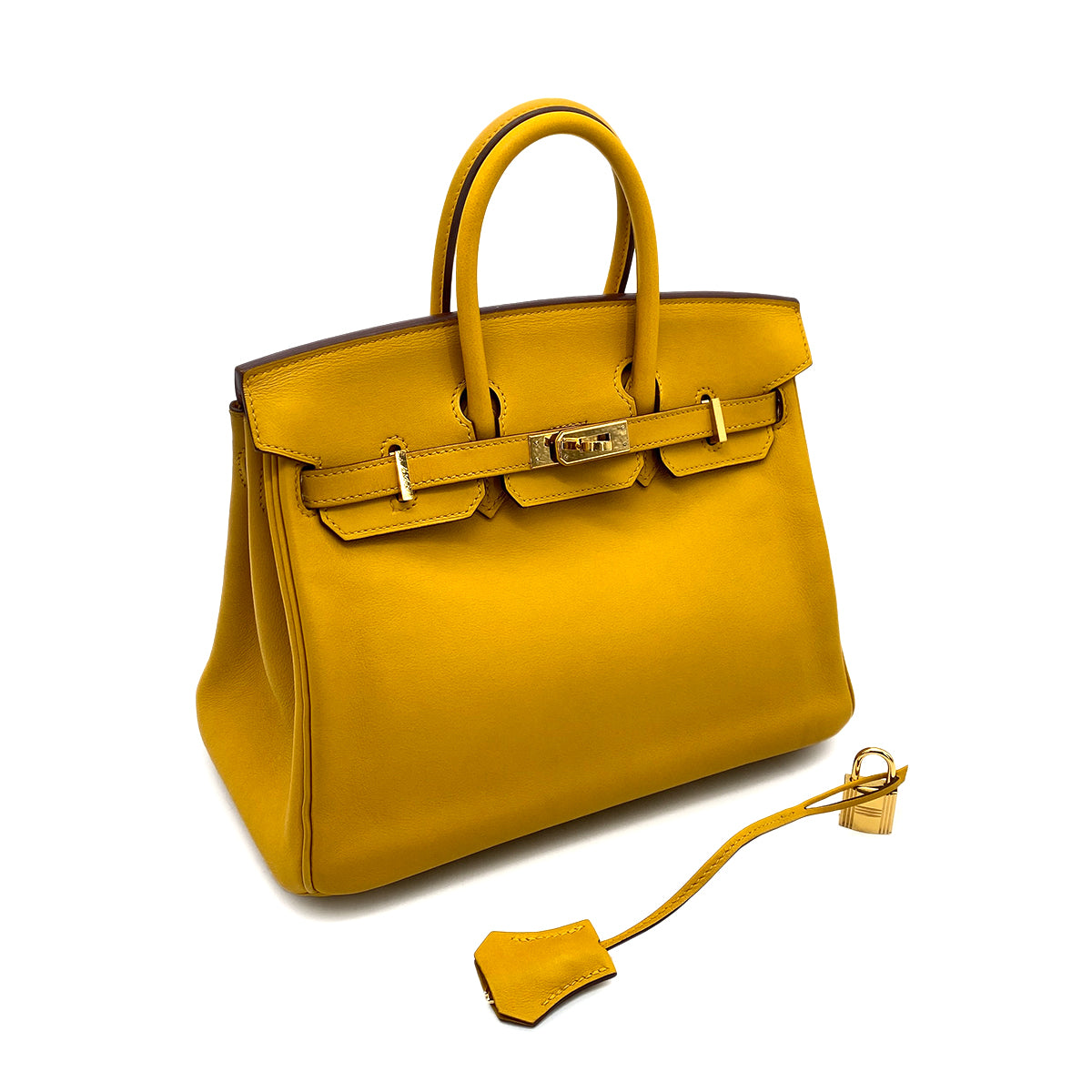 HERMES BIRKIN 25 JAUNE AMBRE SWIFT HAND BAG C GHW 90259134