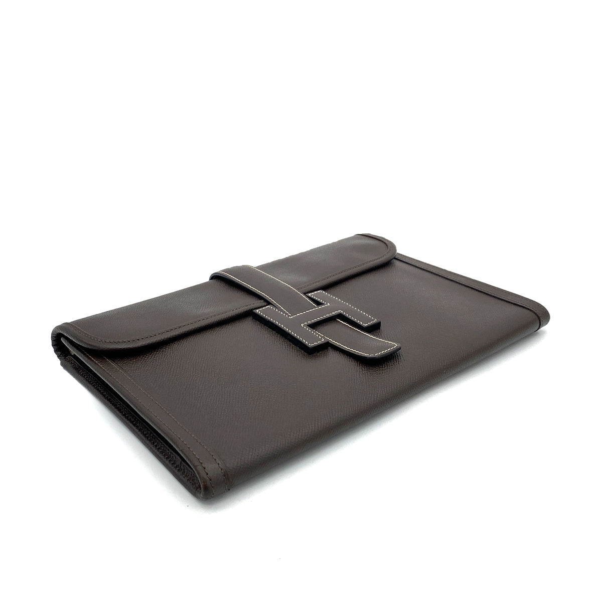 HERMES JIGE PM CLUTCH BAG EBENE COUCHEVEL □C 90259147