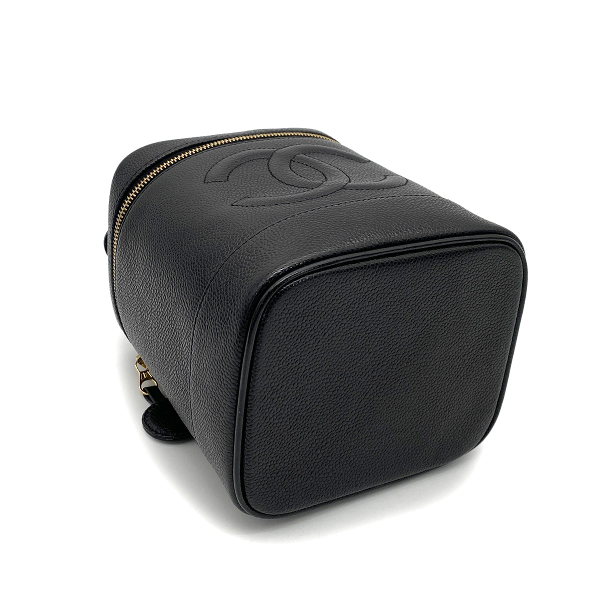 CHANEL VINTAGE VANITY HAND BAG BLACK CAVIAR SKIN 90259585
