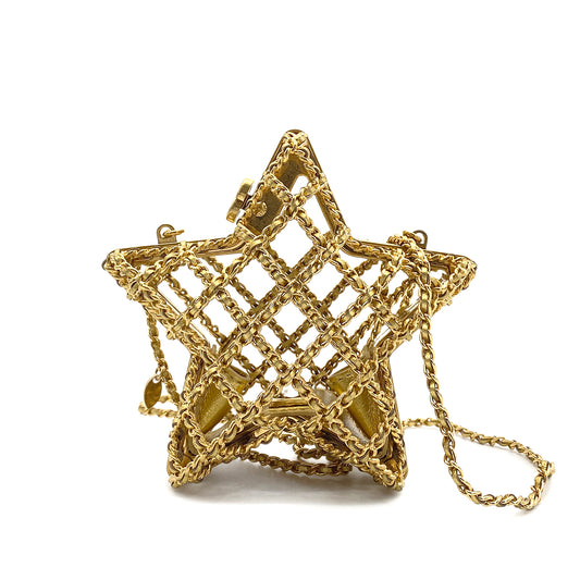 CHANEL STAR MOTIF CHAIN SHOULDER BAG GOLD 90259610