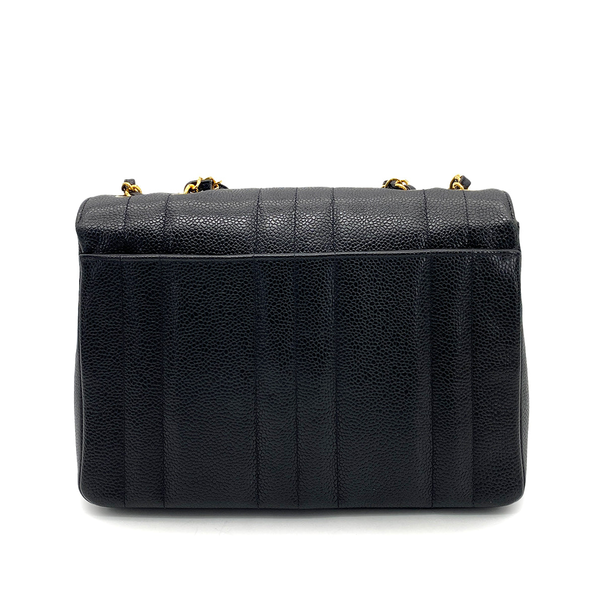 CHANEL VINTAGE MADEMOISELLE CHAIN SHOULDER BAG BLACK CAVIAR SKIN 90259611