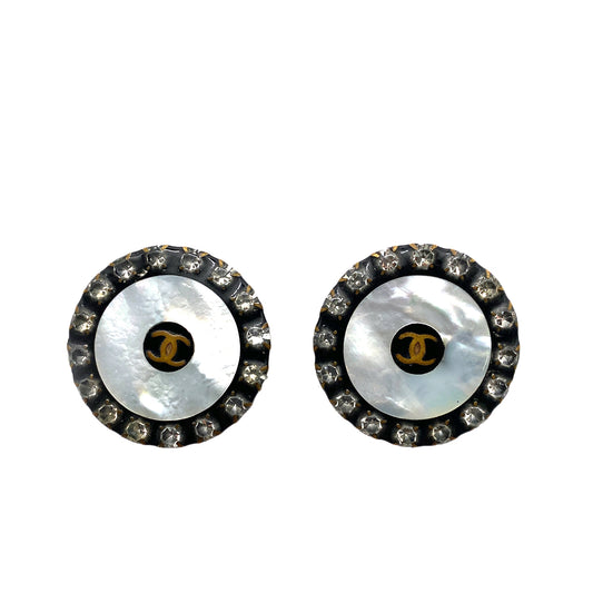CHANEL EARRINGS COCOMARK RHINESTONE SHELL ACCESSORY 97A 90259953
