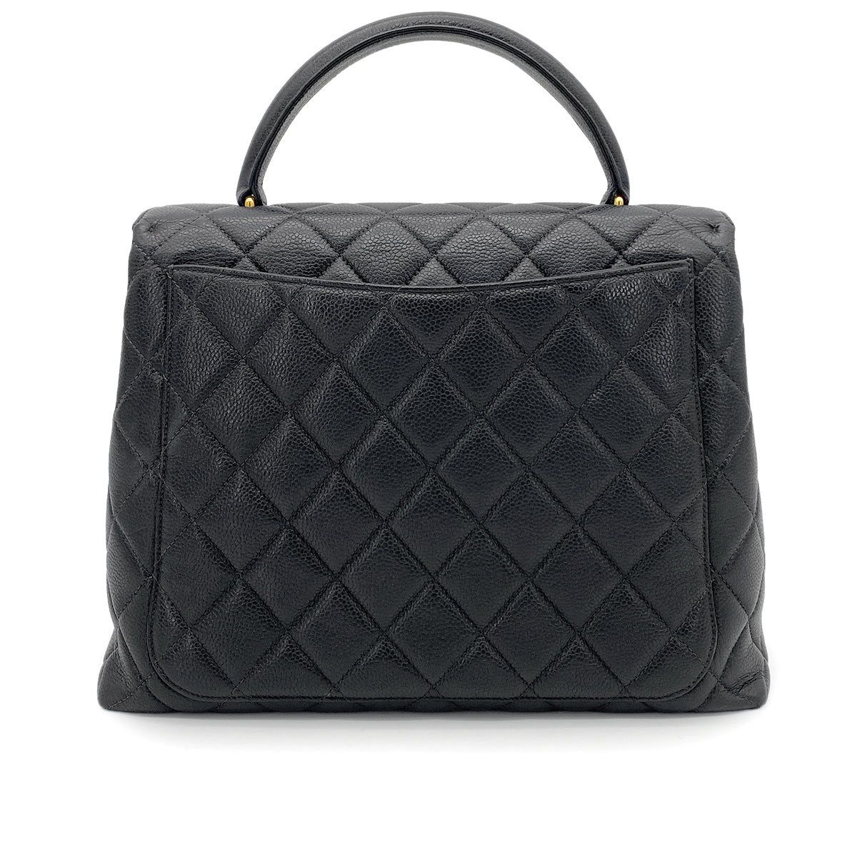 CHANEL VINTAGE MATELASSE HAND BAG BLACK CAVIAR SKIN 90259695