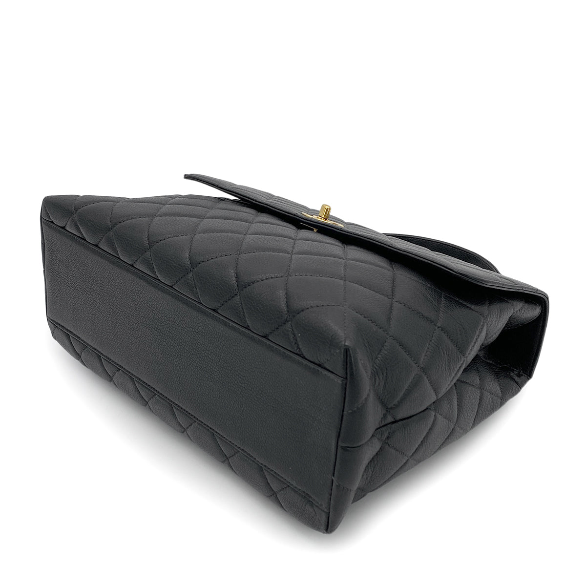 CHANEL VINTAGE MATELASSE HAND BAG BLACK CAVIAR SKIN 90259695