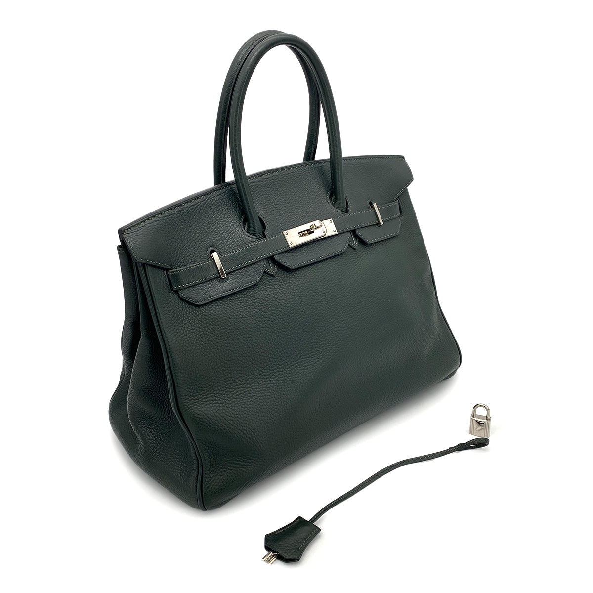 HERMES BIRKIN 35 VERT ANGLAIS TOGO HAND BAG □F SHW 90259699