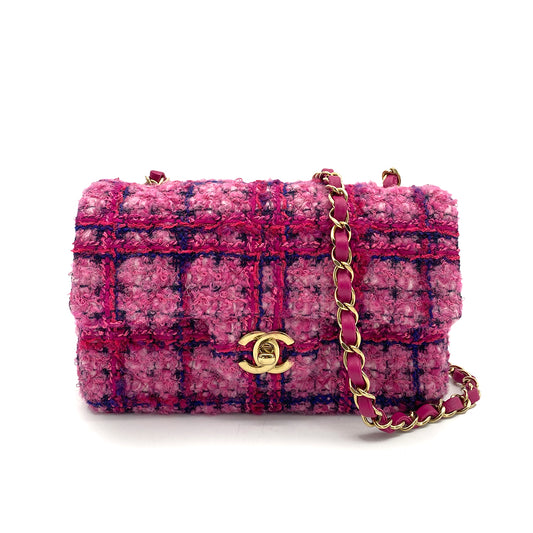CHANEL MINI MATELASSE 20 CHAIN SHOULDER BAG MULTICOLOR PINK 90259700