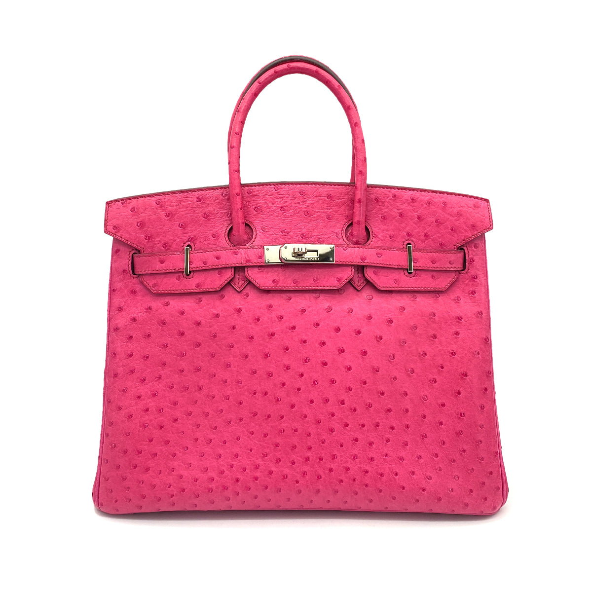 HERMES BIRKIN 35 FUCHSIA OSTRICH HAND BAG □I SHW 90259704
