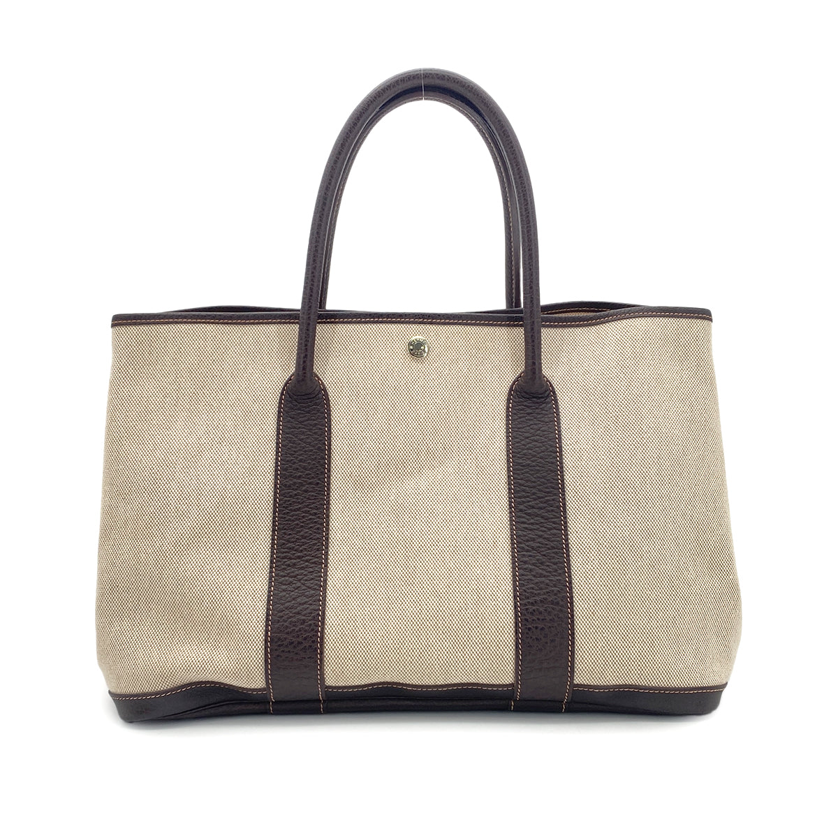 HERMES GARDEN PARTY 36 PM NATURAL MARRON TOILE H TOTE BAG □H 90259708