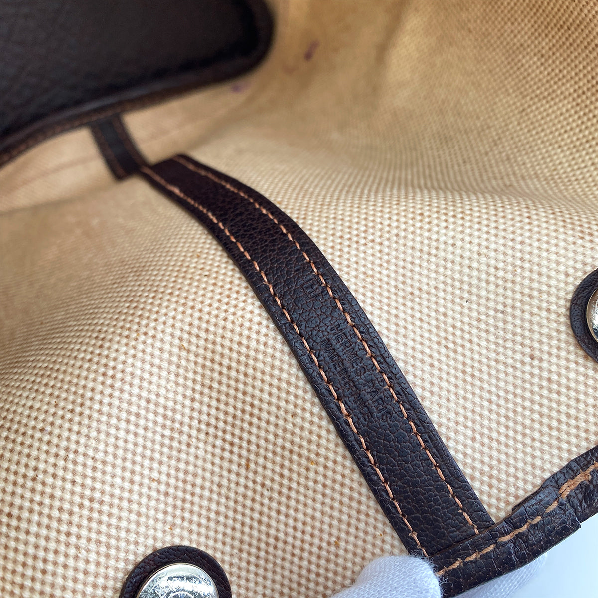 HERMES GARDEN PARTY 36 PM NATURAL MARRON TOILE H TOTE BAG □H 90259708