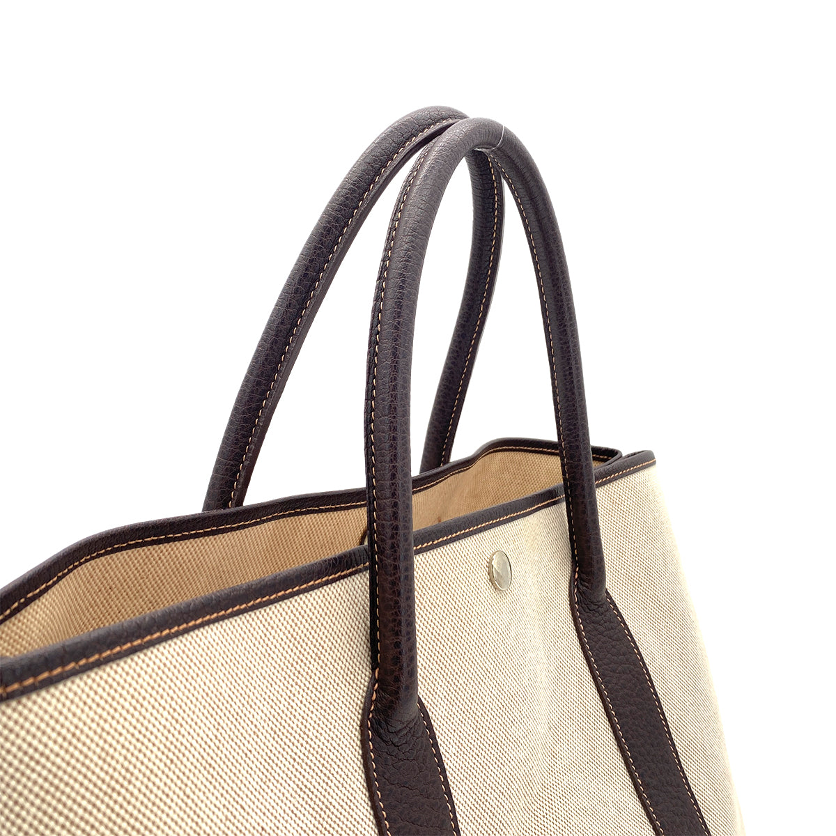 HERMES GARDEN PARTY 36 PM NATURAL MARRON TOILE H TOTE BAG □H 90259708