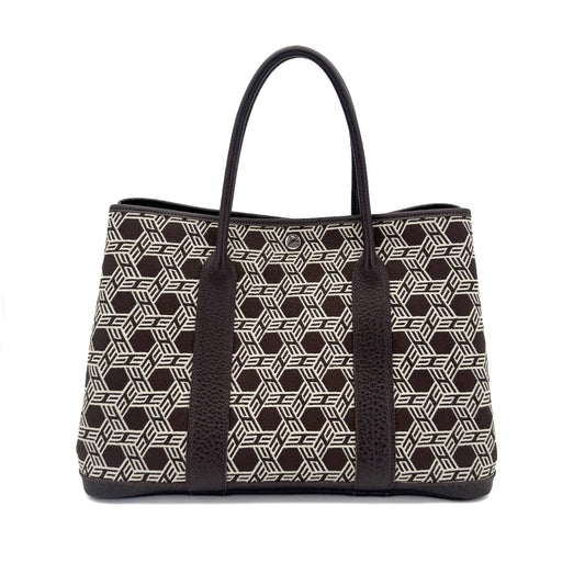 HERMES GARDEN PARTY 36 PM EBENE TOILE SO H BUFFLE SKIPPER TOTE BAG □K 90259710