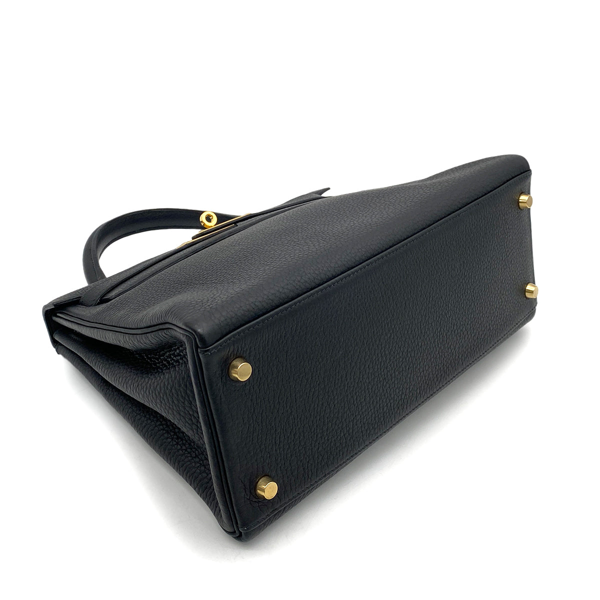 HERMES KELLY 28 RETOURNE BLACK TAURILLON CLEMENCE HAND SHOULDER BAG □G GHW 90259716