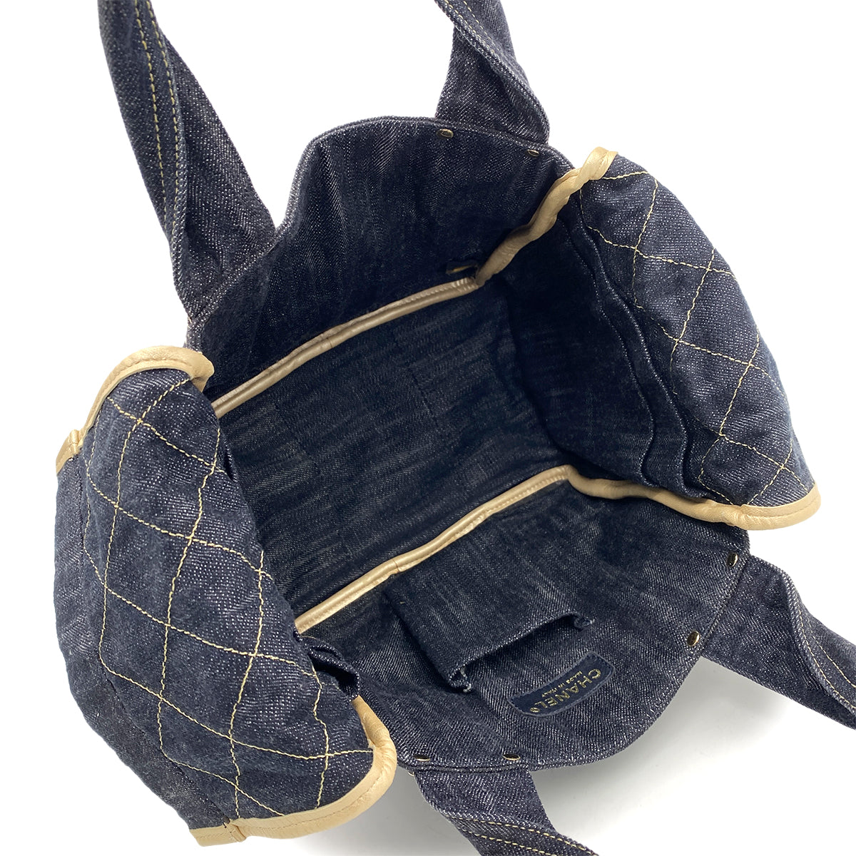 CHANEL VINTAGE TOTE BAG NAVY DENIM 90259719