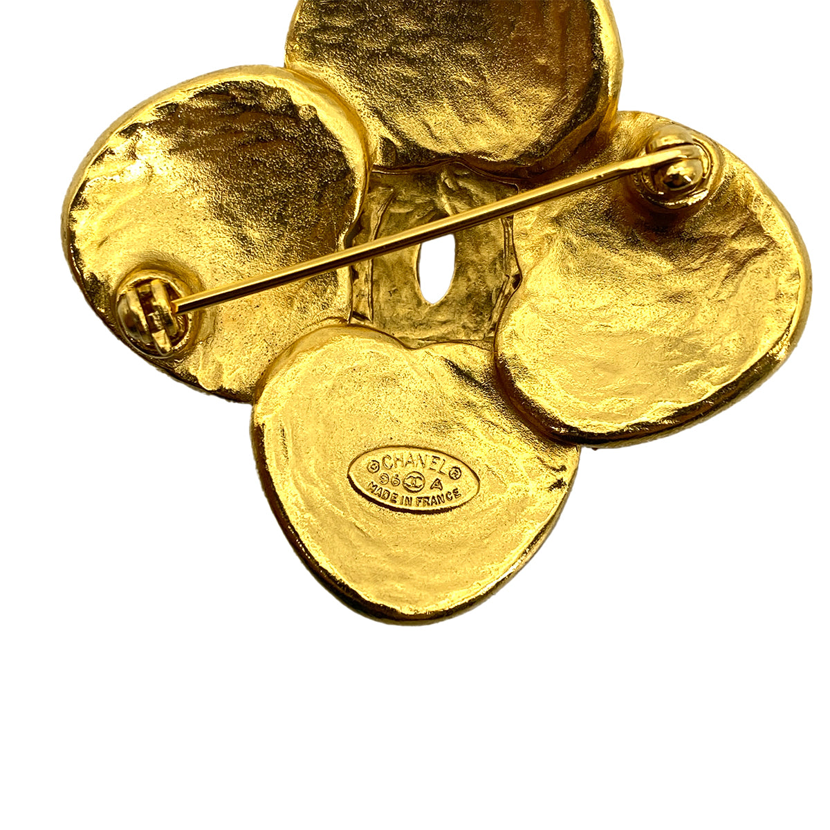 CHANEL VINTAGE COCOMARK BROOCH GOLD FLOWER ACCESSORY 96A 90259724