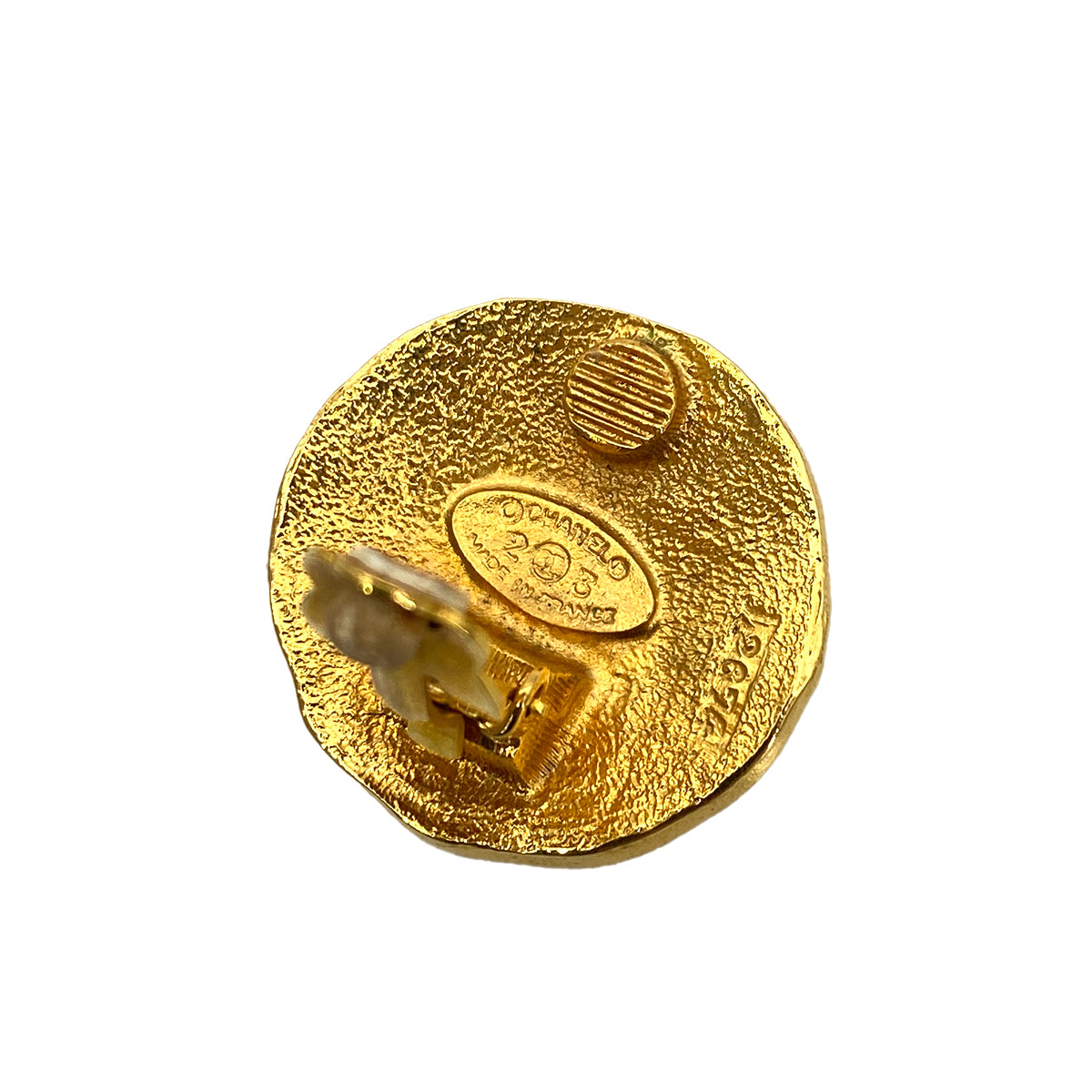 CHANEL VINTAGE EARRINGS LION COCOMARK ROUND ACCESSORY 23 90259727