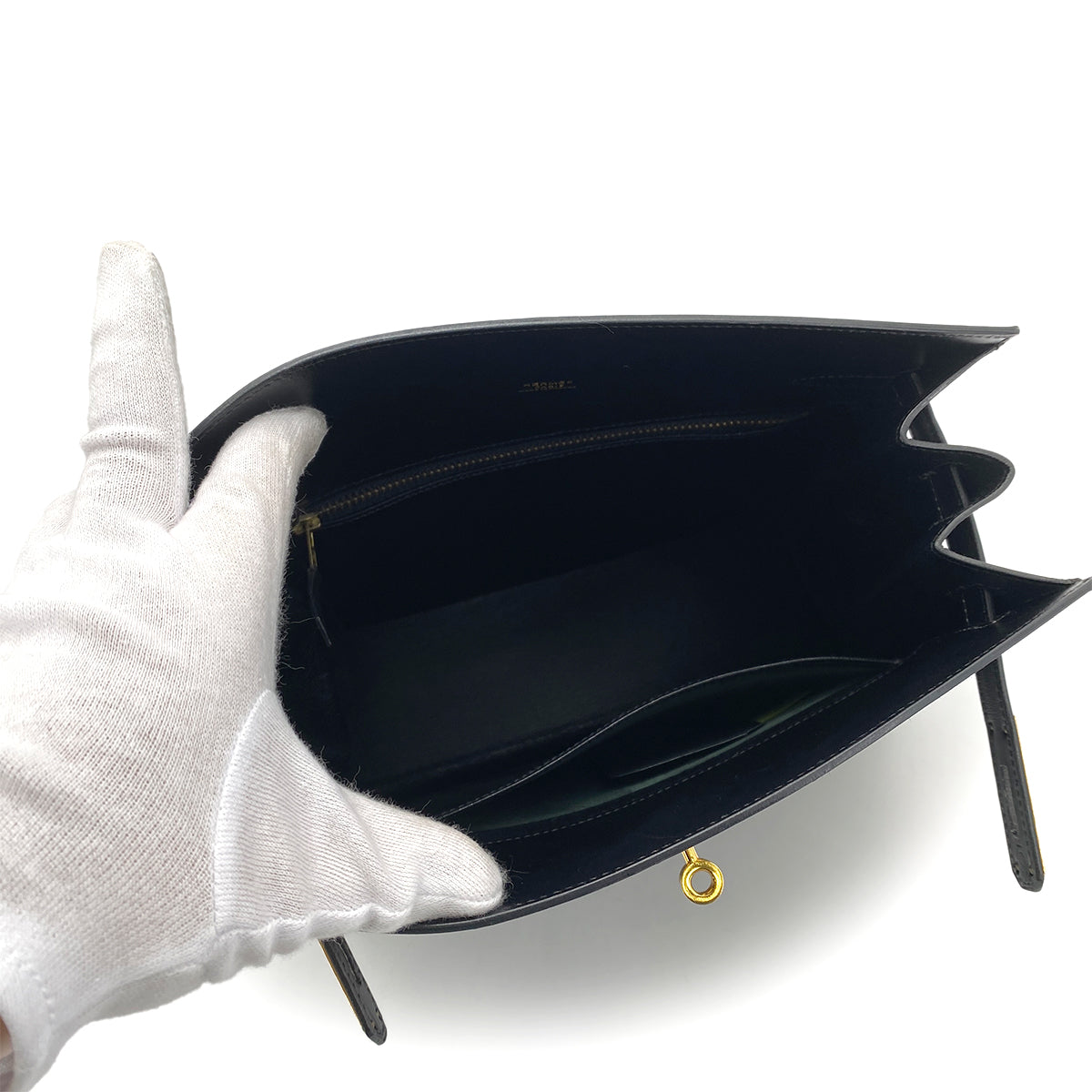 HERMES KELLY SPORTS GM BLACK BOXCALF SHOULDER BAG 〇V 90259866