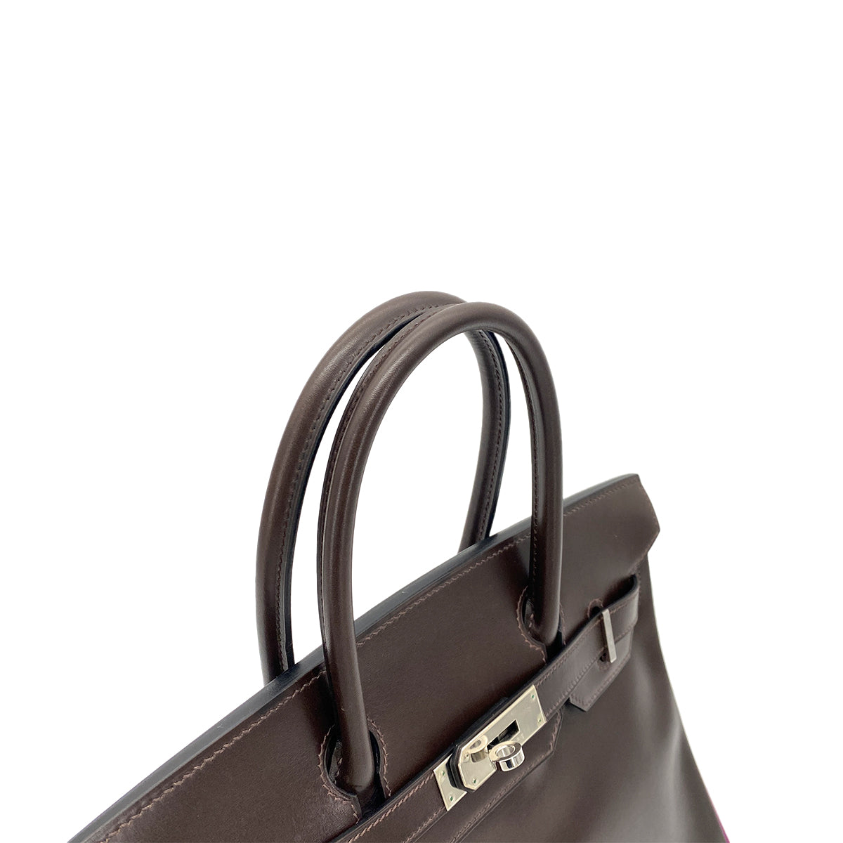 HERMES BIRKIN 30 CHOCOLAT CYCLAMEN BOXCALF HAND BAG □I SHW 90259877