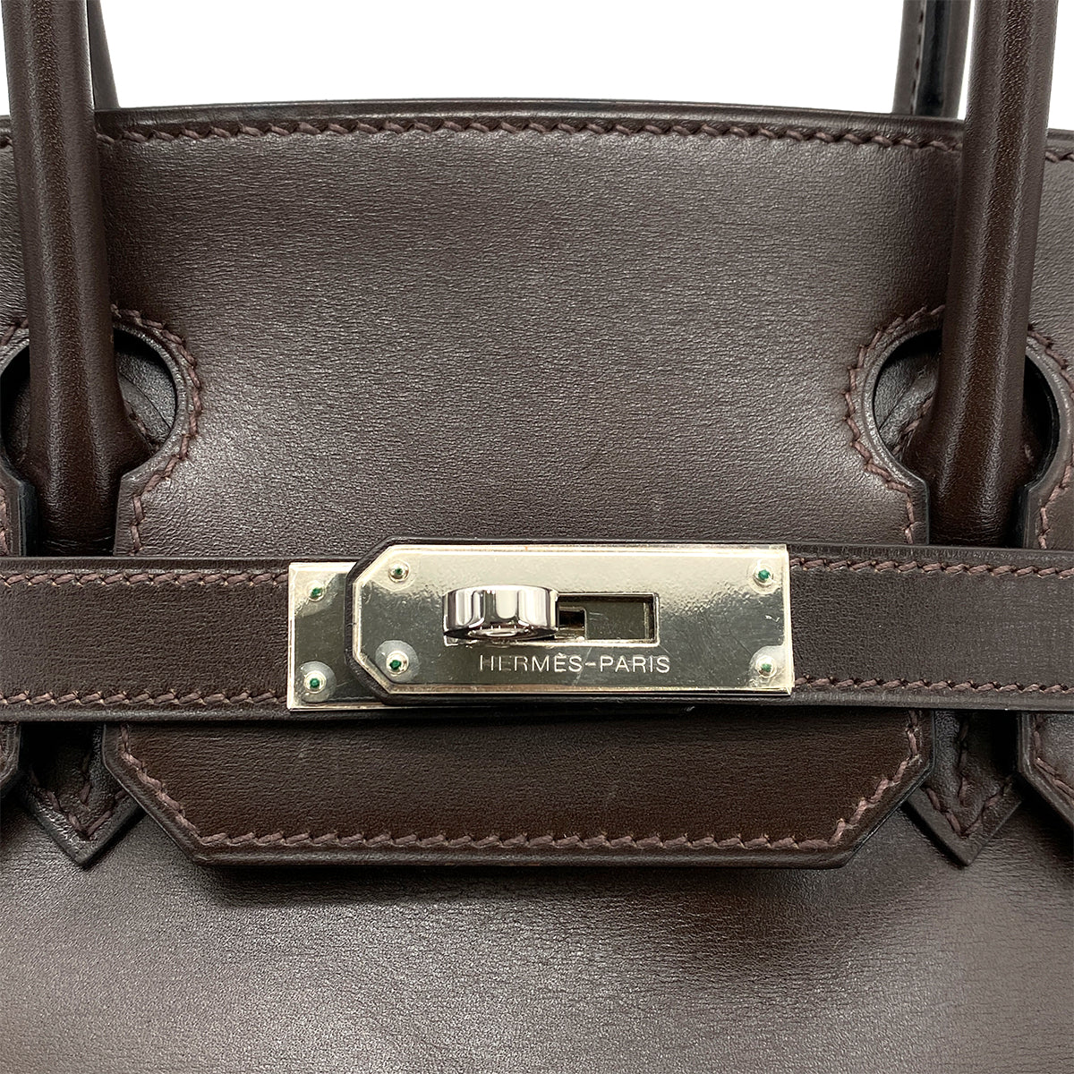 HERMES BIRKIN 30 CHOCOLAT CYCLAMEN BOXCALF HAND BAG □I SHW 90259877