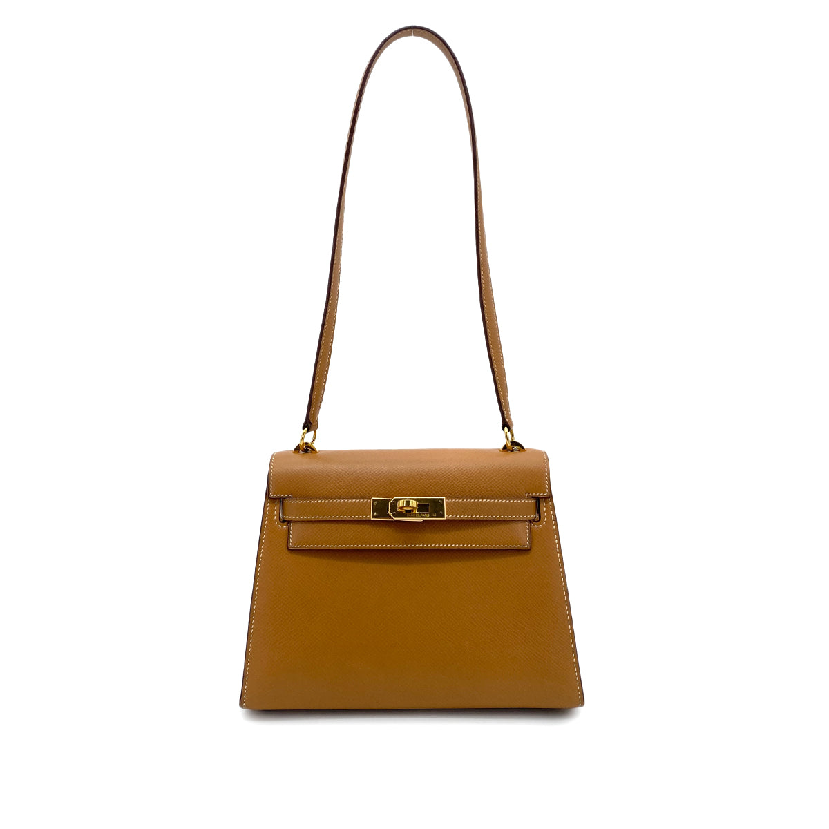 HERMES MINI KELLY 20 SELLIER GOLD COUCHEVEL SHOULDER BAG 〇P GHW 90259879