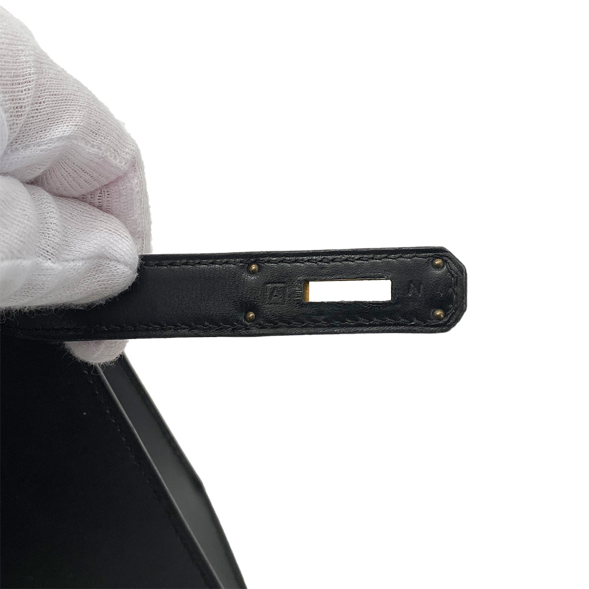 HERMES KELLY 28 SELLIER BLACK BOXCALF HAND SHOULDER BAG □A GHW 90259880