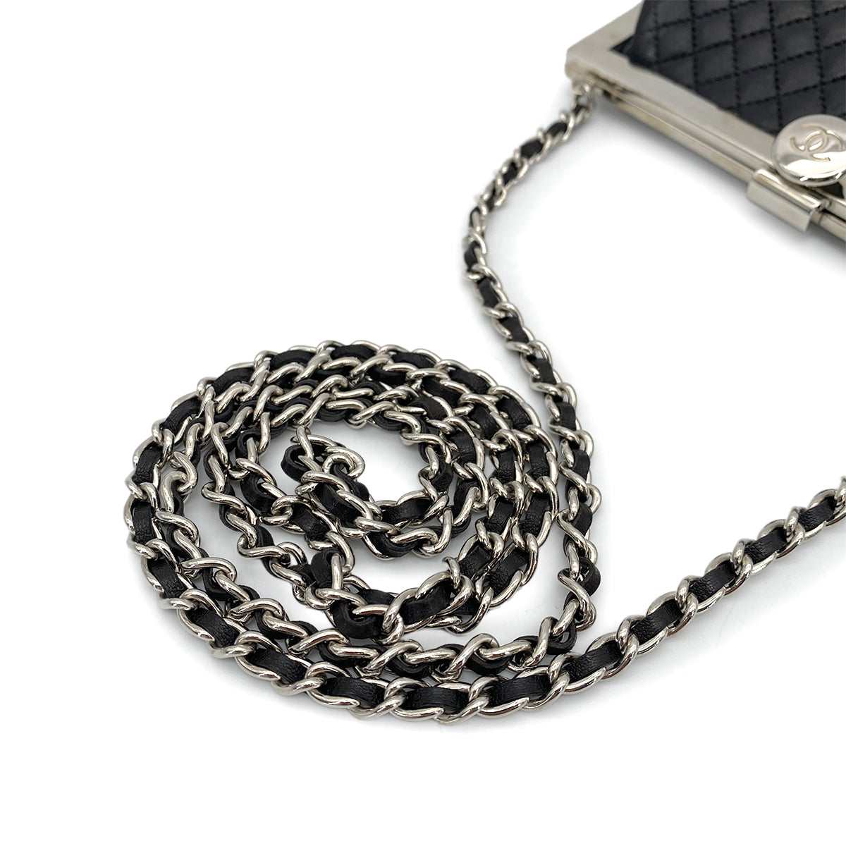 CHANEL MATELASSE CHAIN SHOULDER BAG BLACK LAMB SKIN 90259890
